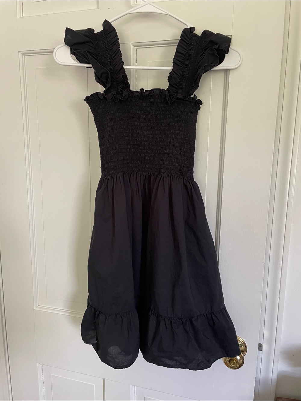 Hill House Black Ruffle Strap Sundress